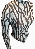 Blue Zebra Mesh Bodysuit